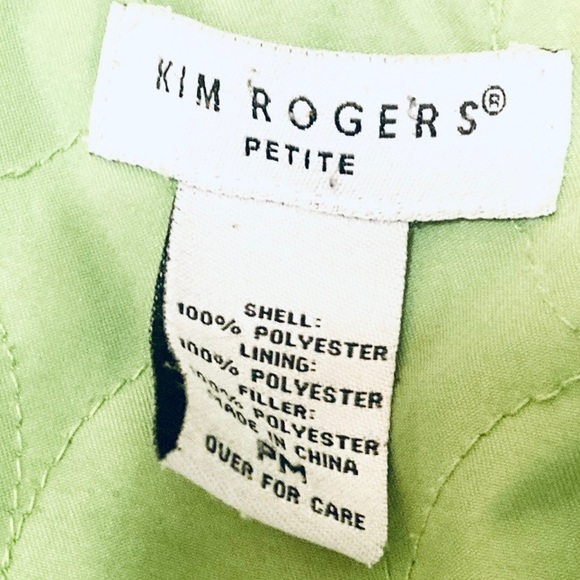 Kim Rogers Polyester Lime Green Petite Medium Quilted Jacket - Picture 3 of 6